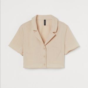 H&M Crop Shirt in beige